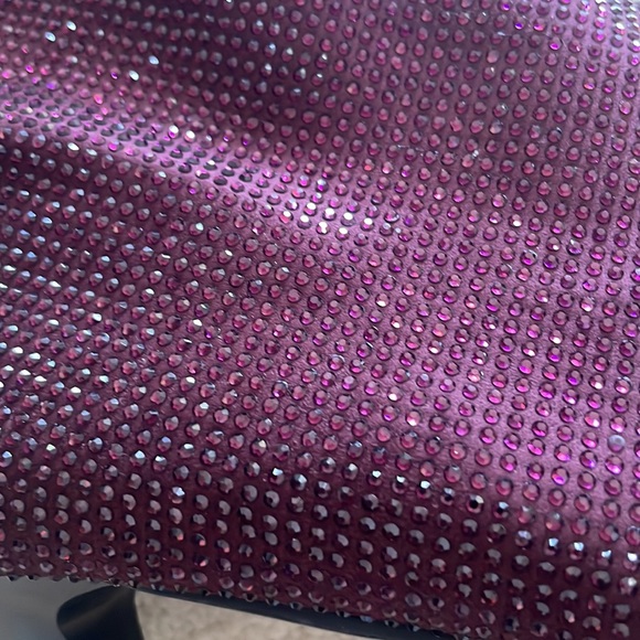 Maroon glitter high heel booties. - Picture 4 of 8